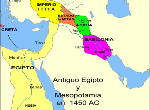 Mapa del Antiguo Egipto y Mesopotamia.