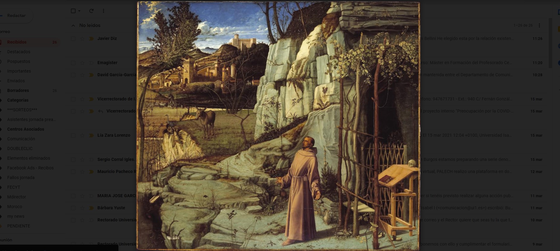 éxtasis de san francisco creado por Giovanni Bellini