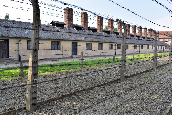 Empalizada de alambre de espinos en Auschwitz