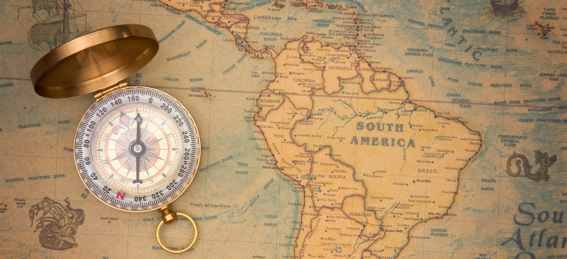 Mapa de América Central y del Sur