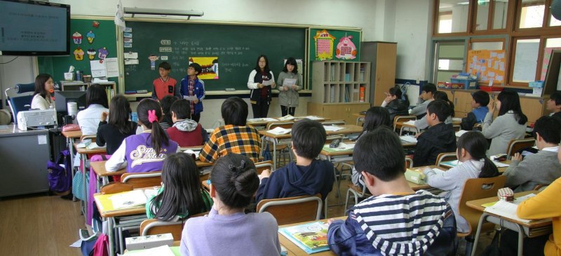 Clase de alumnos en China