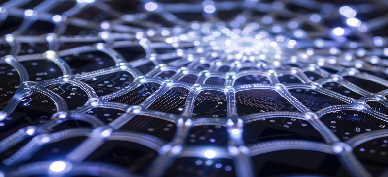 Metáfora de la Deep Web vista como una tela de araña con código