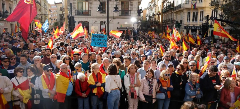Concentración del PP en Valencia. Domingo 5 de noviembre de 2023. Fuente: Las Provincias