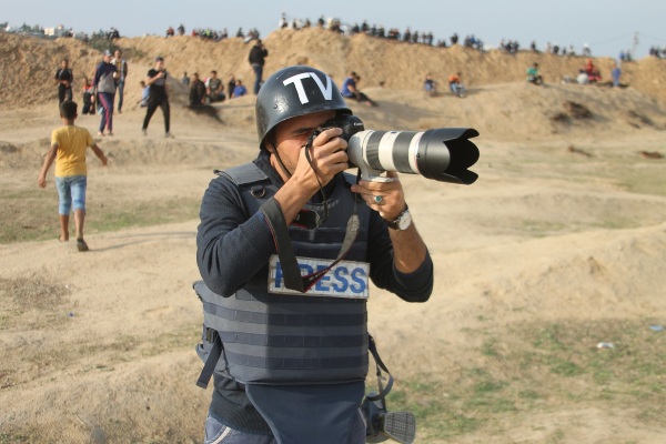 periodista en la guerra en Gaza