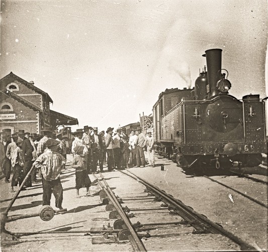 Primer tren que llegó a Pozoblanco. Fuente: Archivo Histórico de Pozoblanco.