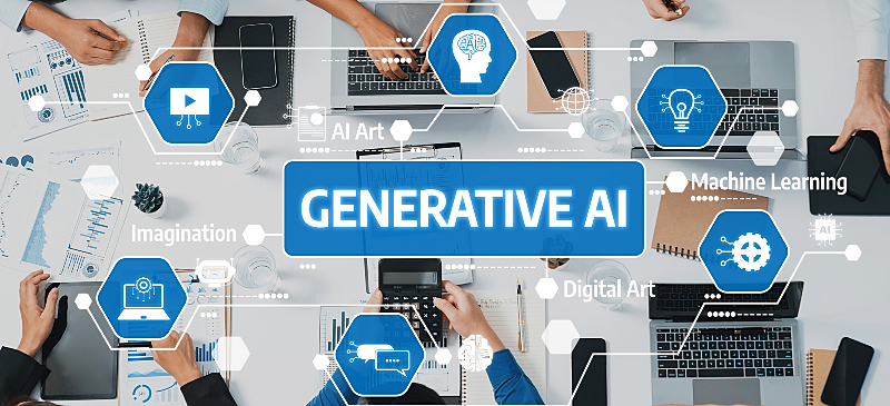 Infografía sobre el uso de la IA generativa en una empresa Infografía sobre el uso de la IA generativa en una empresa