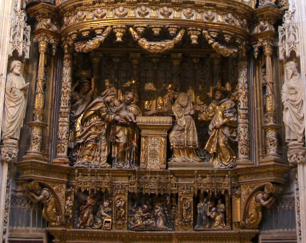 parte del retablo de la visitación en la catedral de Burgos
