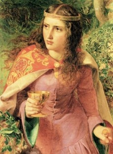 Óleo sobre lienzo, ejemplo de arte prerrafaelita del siglo XIX que representa a Leonor de Aquitania (Frederick Sandys, 1858). Fuente: Elretohistorico.