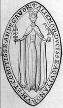 Sello de Leonor, como duquesa de Aquitania. Fuente: Wikimedia.