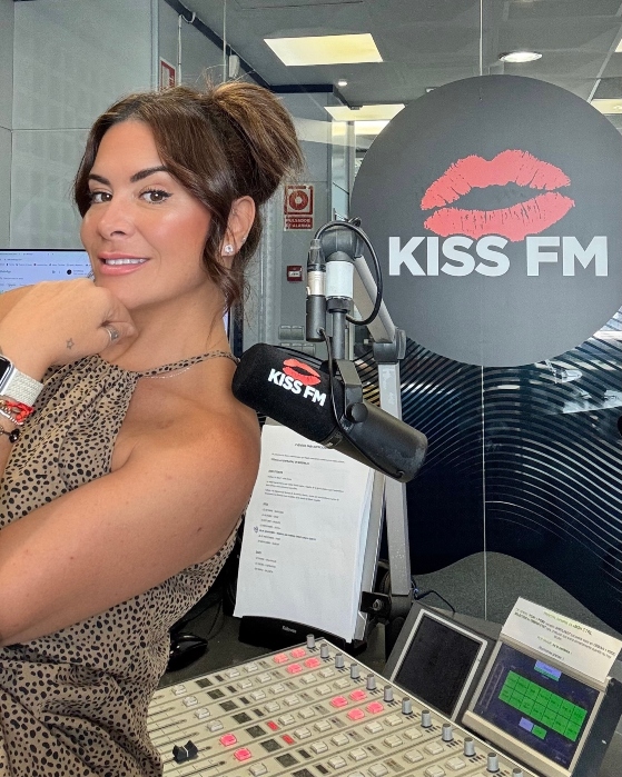 Mar Montoro en el estudio de Kiss Fm