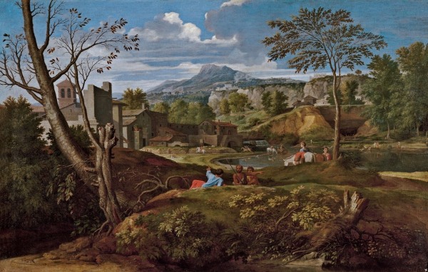 Paisaje con edificios (1648-1651).  Óleo sobre lienzo. Museo del Prado. Fuente: Museo del Prado 