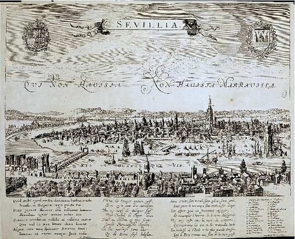 Vista de Sevilla, Hendrick Focken, ca. 1650-1700. Biblioteca Nacional de España