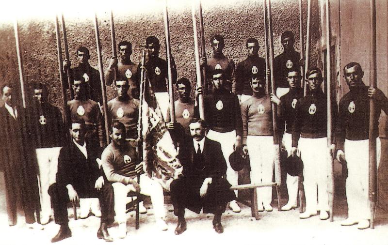 Vencedores en El Abra de Bilbao en 1921. Fuente Albaro Aresti.