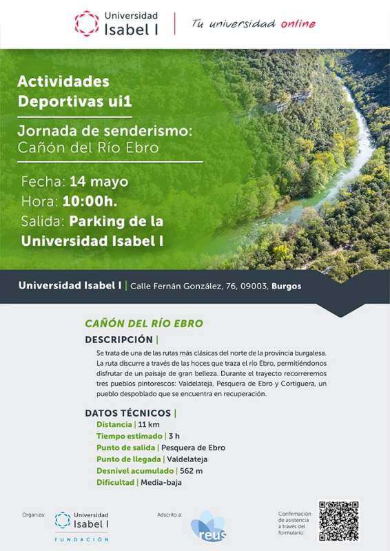 Universidad Isabel I ruta canon rio ebro