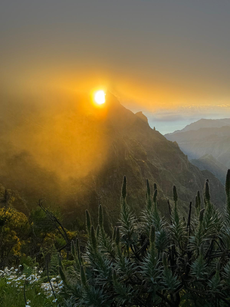 Atardecer en las montañas de Madeira