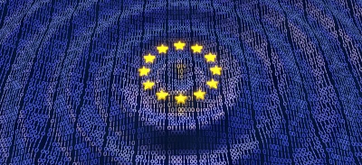 bandera europea y digitalización