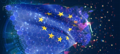 Bandera de la Unión Europea con IA