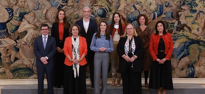 Equipo de premiados recibidos en el Palacio de la Zarzuela por la Reina Letizia