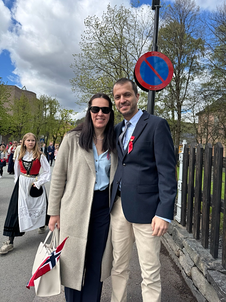 Berta con su marido en Noruega