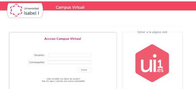 Imagen del campus virtual de la Universidad Isabel I