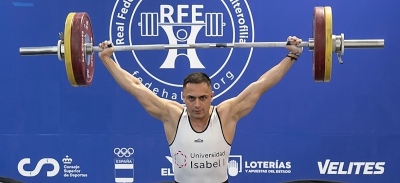 Carlos Chacón en el Campeonato de España Universitario de Halterofilia