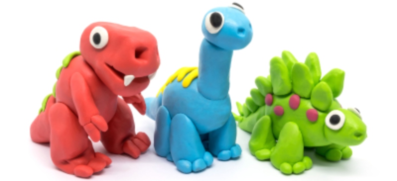 Dinosaurios de plastilina