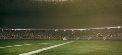 Estadio de futbol con las gradas llenas de gente