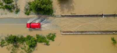 Carretera inundada