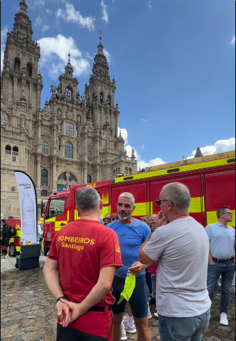 Jaime Domínguez en la Plaza del Obradoiro en Santiago de Compostela