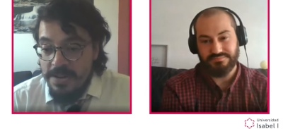 Javier Diz y Endika Basáñez durante el webinar de la Universidad Isabel I