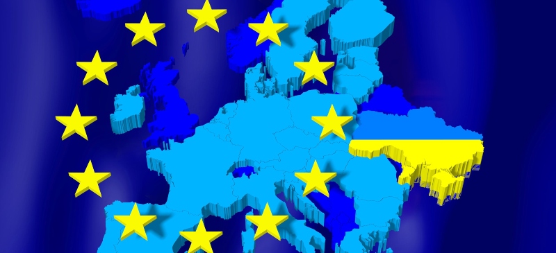 Mapa de Europa resaltando Ucrania