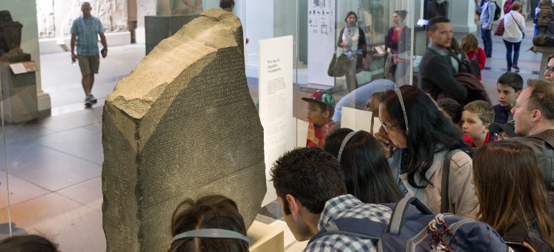 Piedra Rosetta en el Museo Británico de Londres