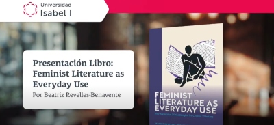 Portada online de la presentación del libro Feminist Literature as Everyday Use de Beatriz Revelles-Benavente 