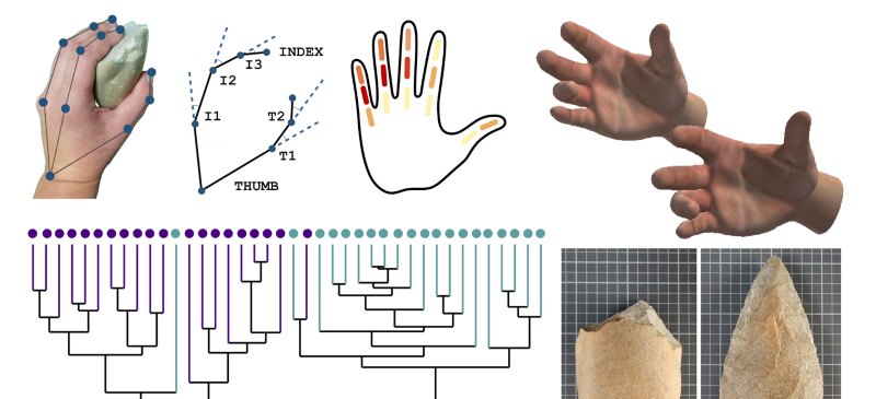 imagenes del estudo de las manos y los bifaces en la investigación