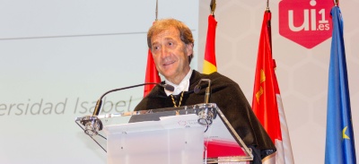 Alberto Gómez Barahona, rector de la Universidad Isabel I, durante el acto de apertura del curso 2019-2020.