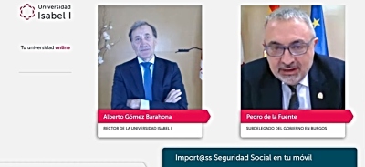 Rector y subdelegado en el webinar