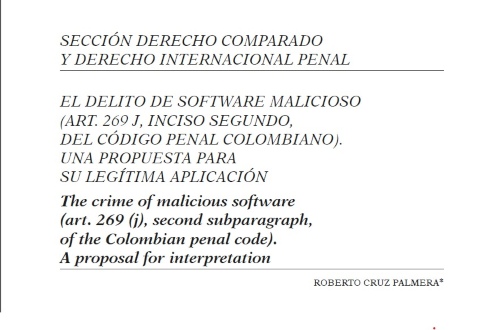 Cabecera del artículo de Roberto Cruz en Cuadernos de Política Criminal