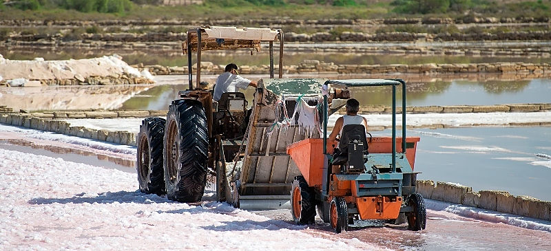Trabajo en una salina interior
