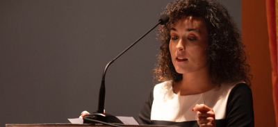 Sheila López en su discurso al recoger el premio