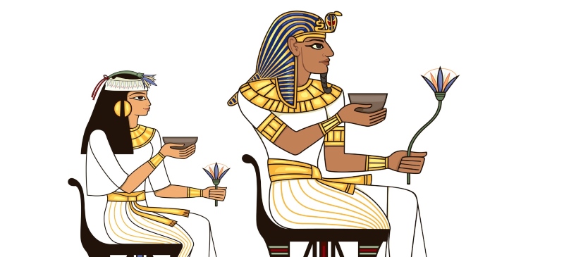 Representación de la imagen del faraón y su esposa.