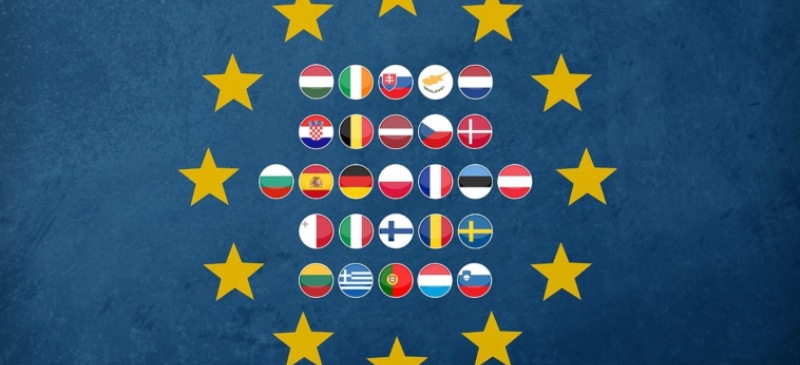 unión europea y banderas