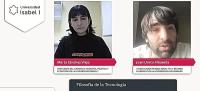 Marta Sánchez Viejo y Joan Llorca Albareda en el debate del webinar sobre la Filosofía de la Tecnología