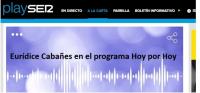 Eurídice Cabañes en el programa de la Ser, Hoy por Hoy, presentado por Angels Barceló.